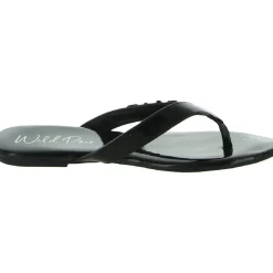 Fantasia Patent Embellished Flat Sandals