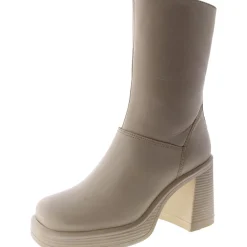 Fantsie Leather Square Toe Mid-Calf Boots