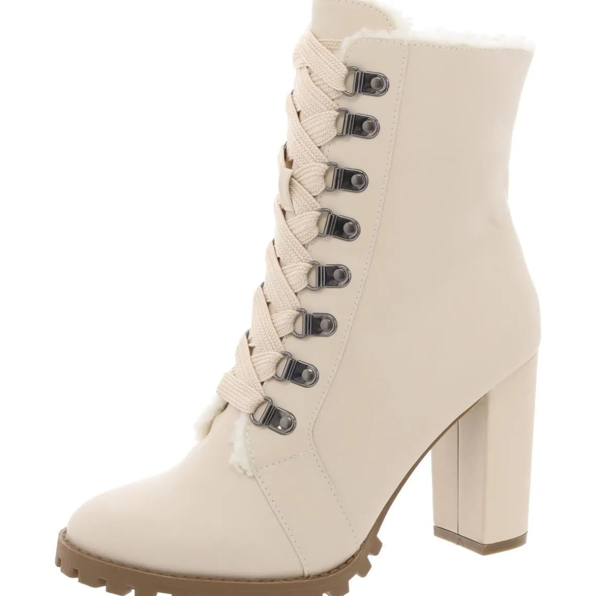 Fauna Faux Fur Lined Faux Leather Ankle Boots