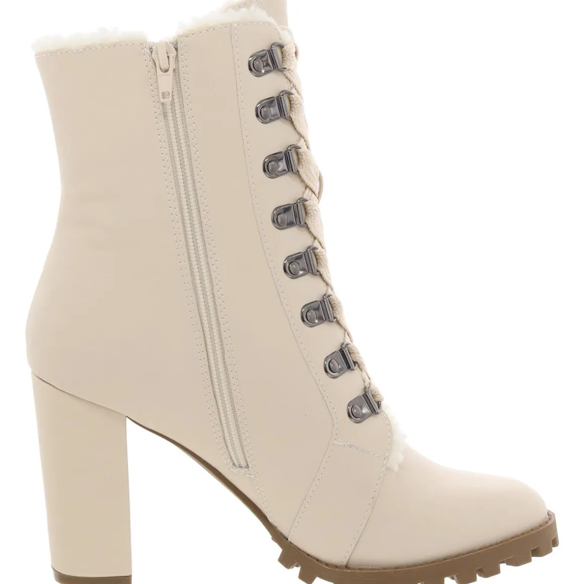 Fauna Faux Fur Lined Faux Leather Ankle Boots