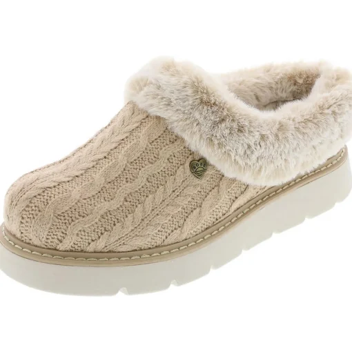Faux Fur Lined Slide Slippers