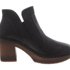 Faux Leather Block Heel Ankle Boots