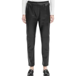 Faux Leather High Rise Jogger Pants