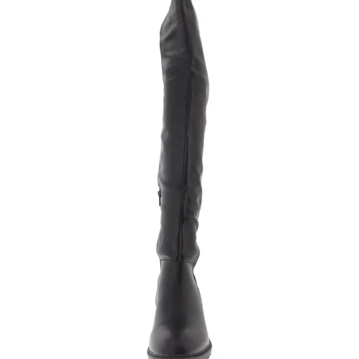 Faux Leather Lugged Sole Over-The-Knee Boots
