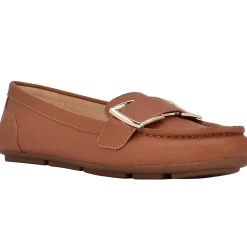 Faux Leather Round Toe Moccasins