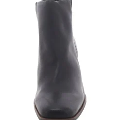 Faux Leather Slip On Wedge Boots