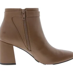 Faux Leather Zip Up Ankle Boots