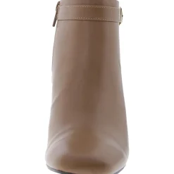 Faux Leather Zip Up Ankle Boots