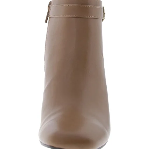 Faux Leather Zip Up Ankle Boots
