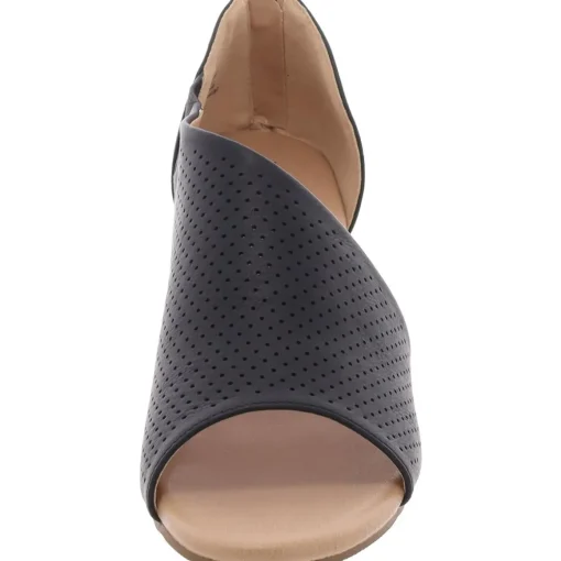 Faux Leather Zipper Wedge Heels