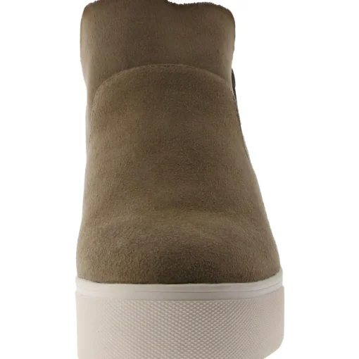 Faux Suede Flatform Ankle Boots