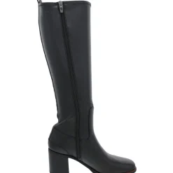 Figaro Leather Square Toe Knee-High Boots