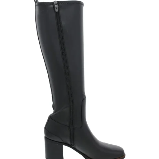 Figaro Leather Square Toe Knee-High Boots