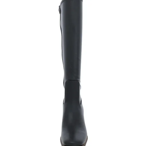 Figaro Leather Square Toe Knee-High Boots