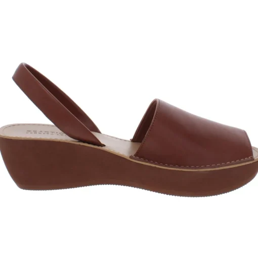 Fine Glass Slip On Slingback Wedge Sandals