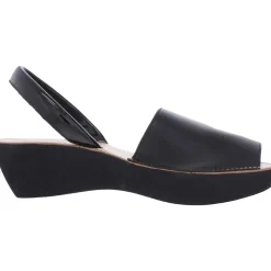 Fine Glass Slip On Slingback Wedge Sandals