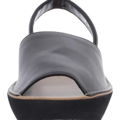 Fine Glass Slip On Slingback Wedge Sandals
