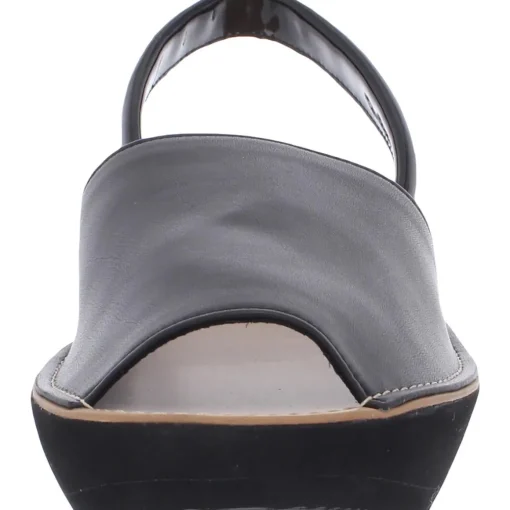 Fine Glass Slip On Slingback Wedge Sandals