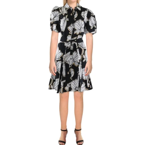 Floral Print Cotton Fit & Flare Dress