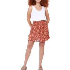 Floral Print Flounce Mini Skirt