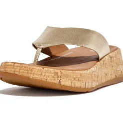 F-Mode Leather Slip On Thong Sandals