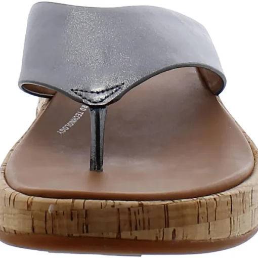 F-Mode Leather Slip On Thong Sandals