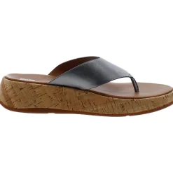 F-Mode Leather Slip On Thong Sandals