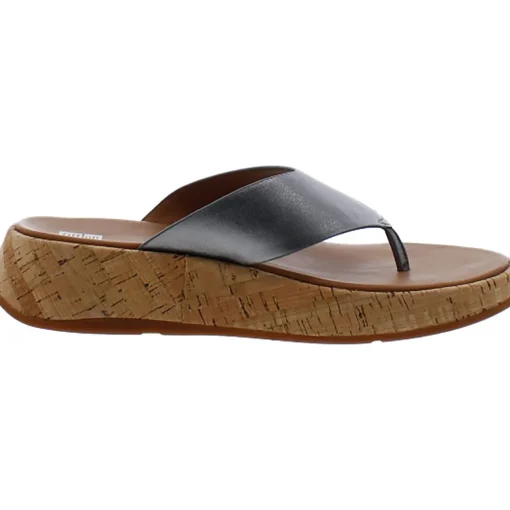 F-Mode Leather Slip On Thong Sandals