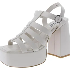 Follower Buckle Faux Leather Platform Sandals