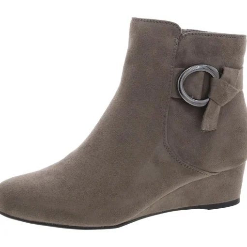 Gasha Faux Suede Embellished Booties