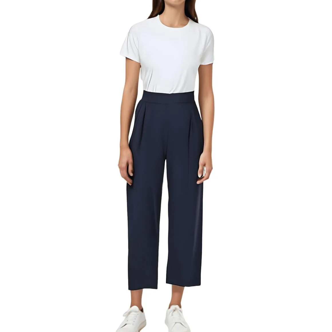 Gathered Workwear Cropped Pants