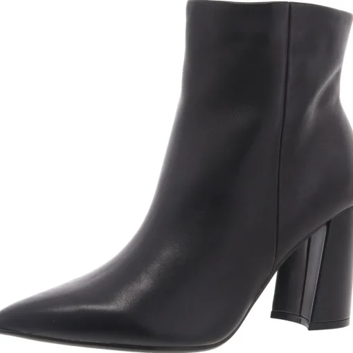 Gaylen Block Heel Leather Ankle Boots
