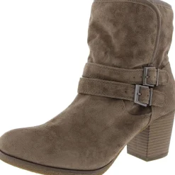 Gigii Faux Fur Lined Faux Suede Ankle Boots