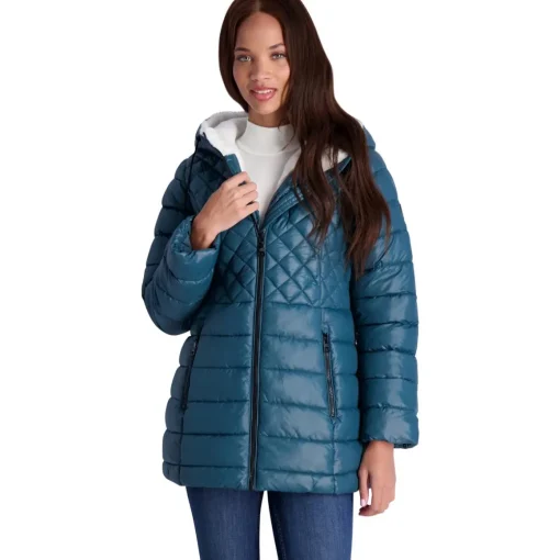 Glacier Shield Winter Puffer Coat with Faux Fur Lining