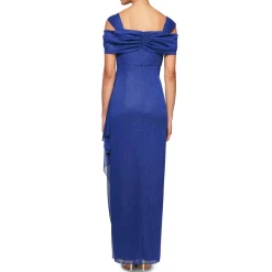 Glitter Cold Shoulder Evening Dress