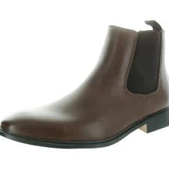 HARRISON Stretch Faux Leather Chelsea Boots