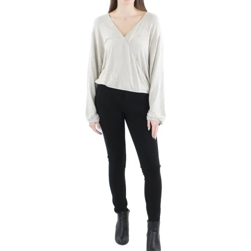Heathered Short Wrap Top