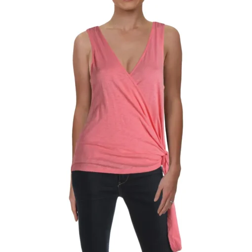 Heathered Surplice Wrap Top