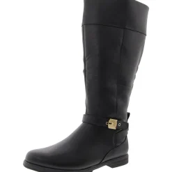 Hello Rider Wide Calf Faux Leather Motorcycle Boots