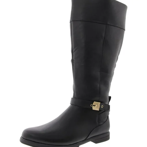 Hello Rider Wide Calf Faux Leather Motorcycle Boots