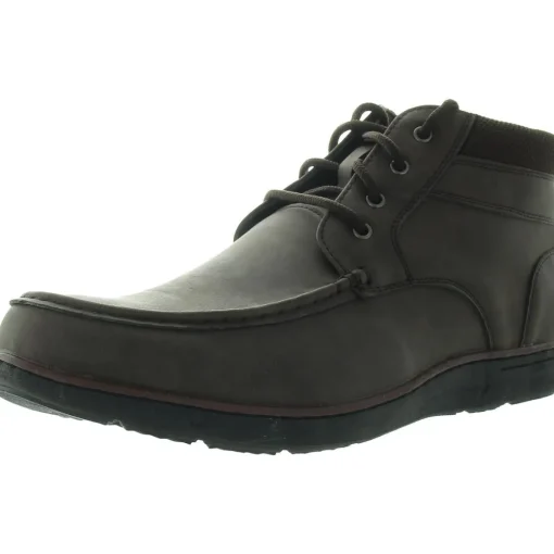Hertel 01 Faux Leather Lace Up Chukka Boots