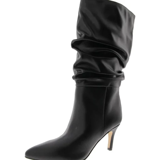 IDaley 2 Faux Leather Solid Mid-Calf Boots