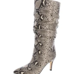 IDaley 2 Faux Leather Solid Mid-Calf Boots