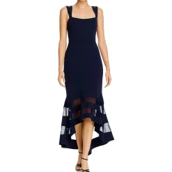 Illusion Hem Hi-Low Formal Dress