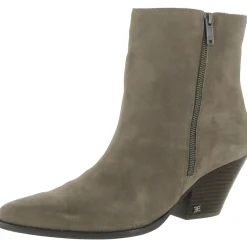 Jane Block Heel Pointed Toe Ankle Boots