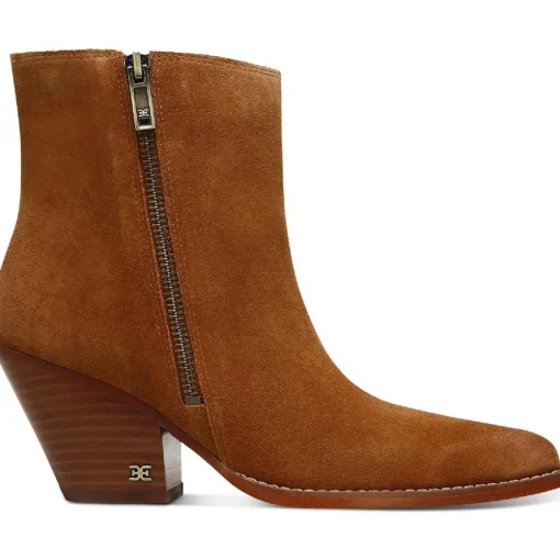 Jane Block Heel Pointed Toe Ankle Boots