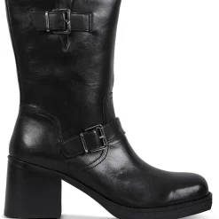 Janice Leather Solid Mid-Calf Boots