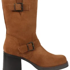 Janice Leather Solid Mid-Calf Boots