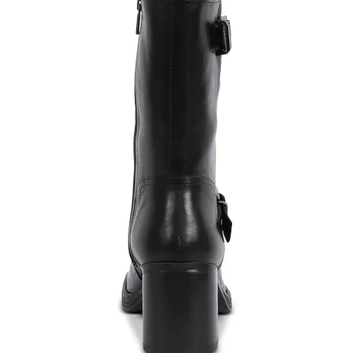 Janice Leather Solid Mid-Calf Boots