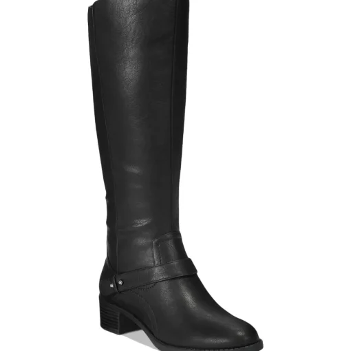 Jewel Plus Faux Leather Wide Calf Knee-High Boots